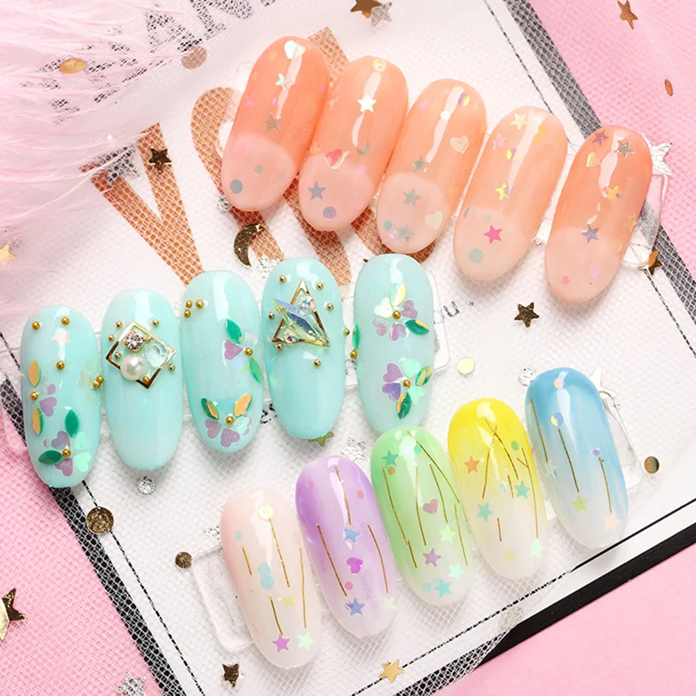 1 коробка для дизайна ногтей ломтики хлопья неправильной формы УФ гель прелести