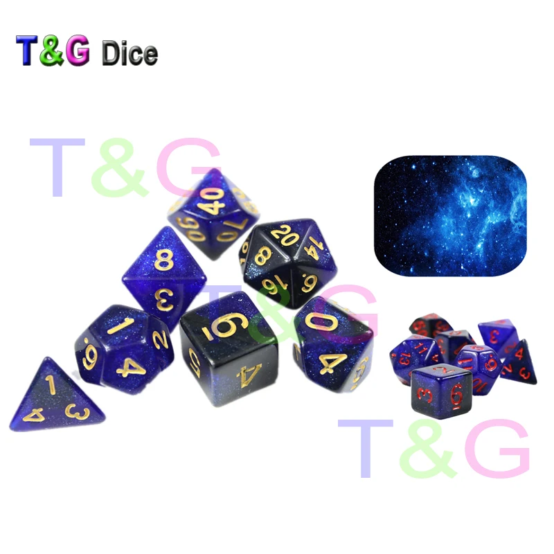 Супер Универсальный Набор галактических игральных костей из D4 D20 королевский