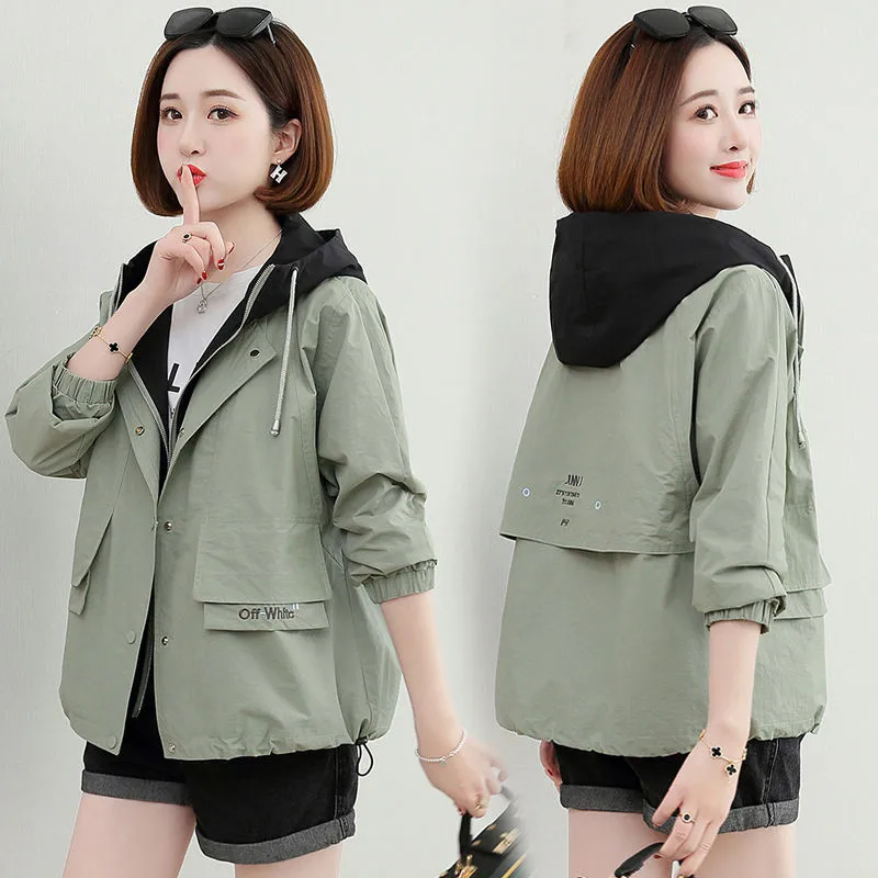 Куртка женская с длинным рукавом повседневное пальто куртка на молнии капюшоном