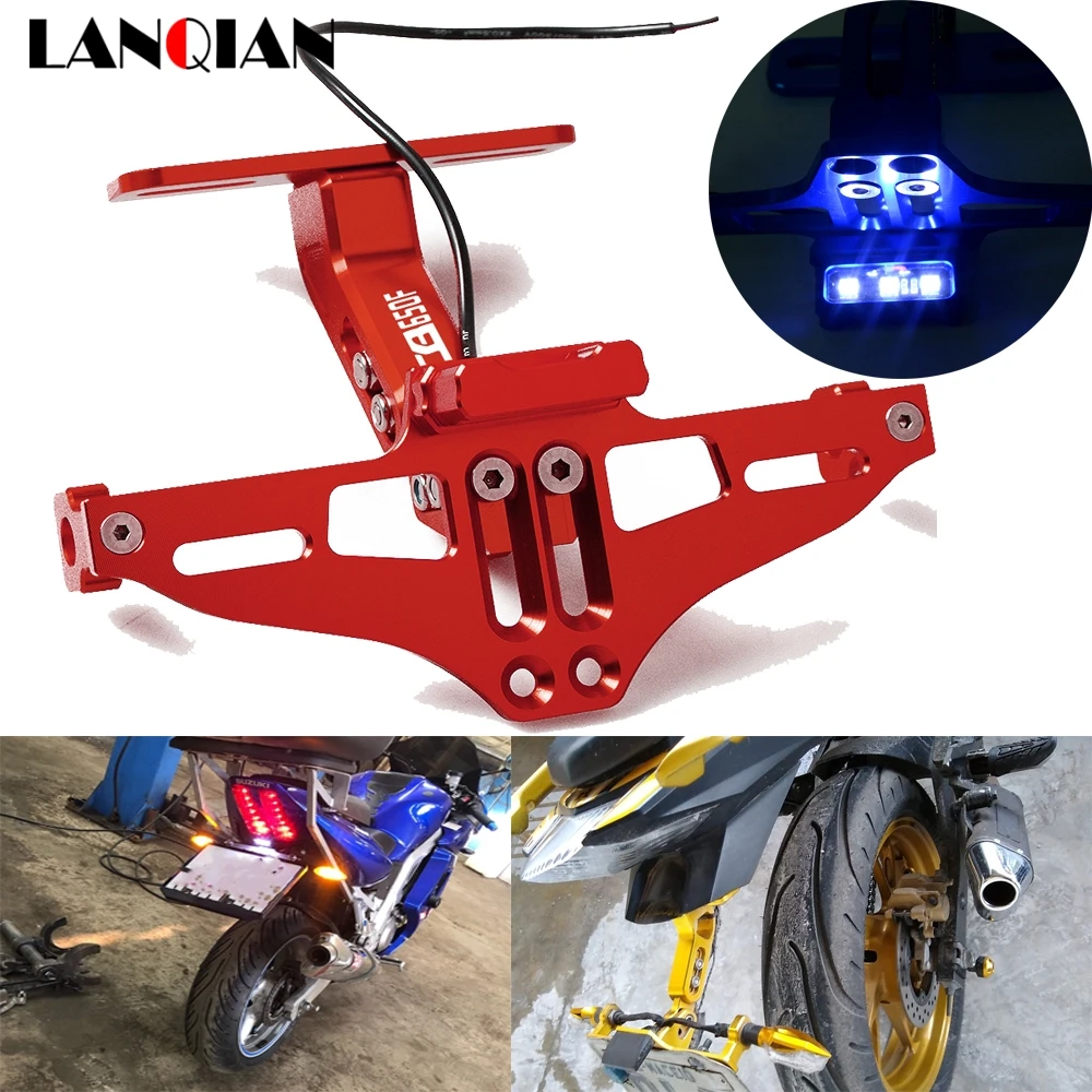 Мотоцикл с ЧПУ регулируемый угол Алюминиевый номерной знак рамка Кронштейн