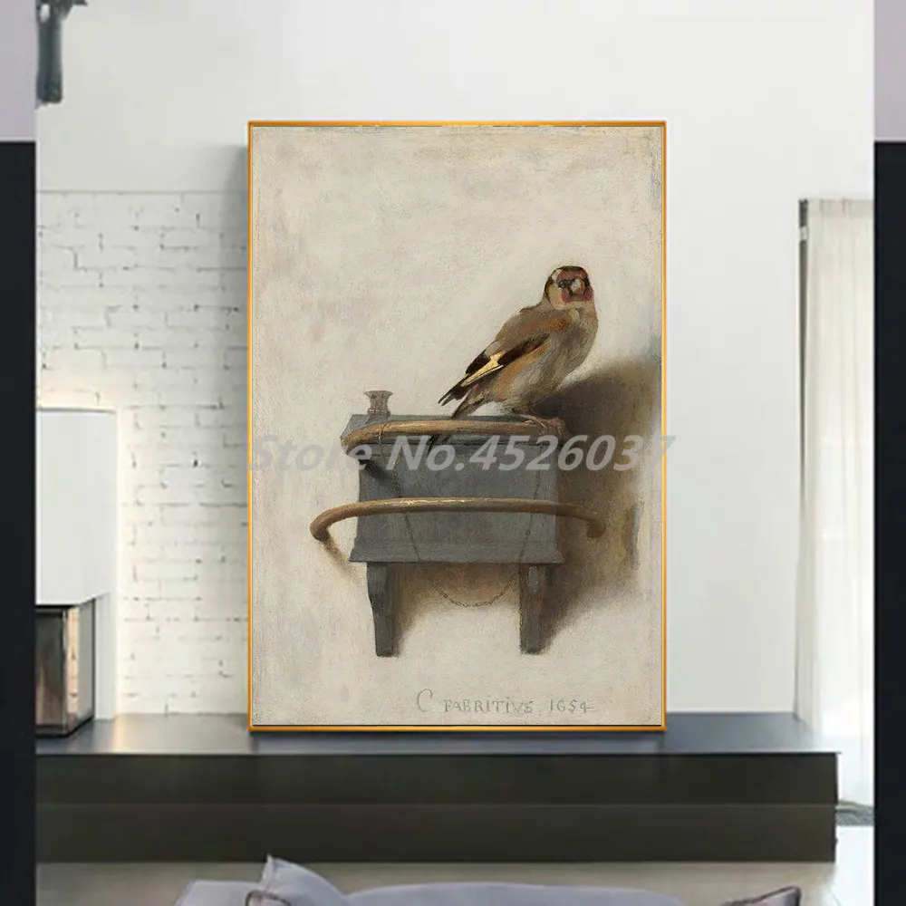 Золотая картина птица животное настенный плакат Картина на холсте украшение для