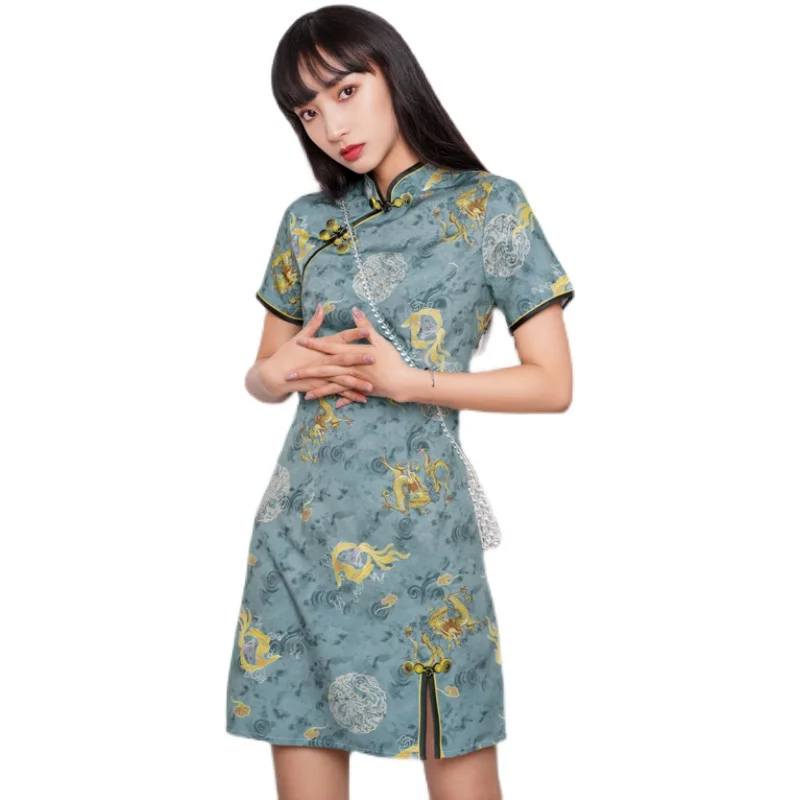 

Paragraph to film the tide cheongsam young girl in new modified dress Chinese wind little brief paragraph