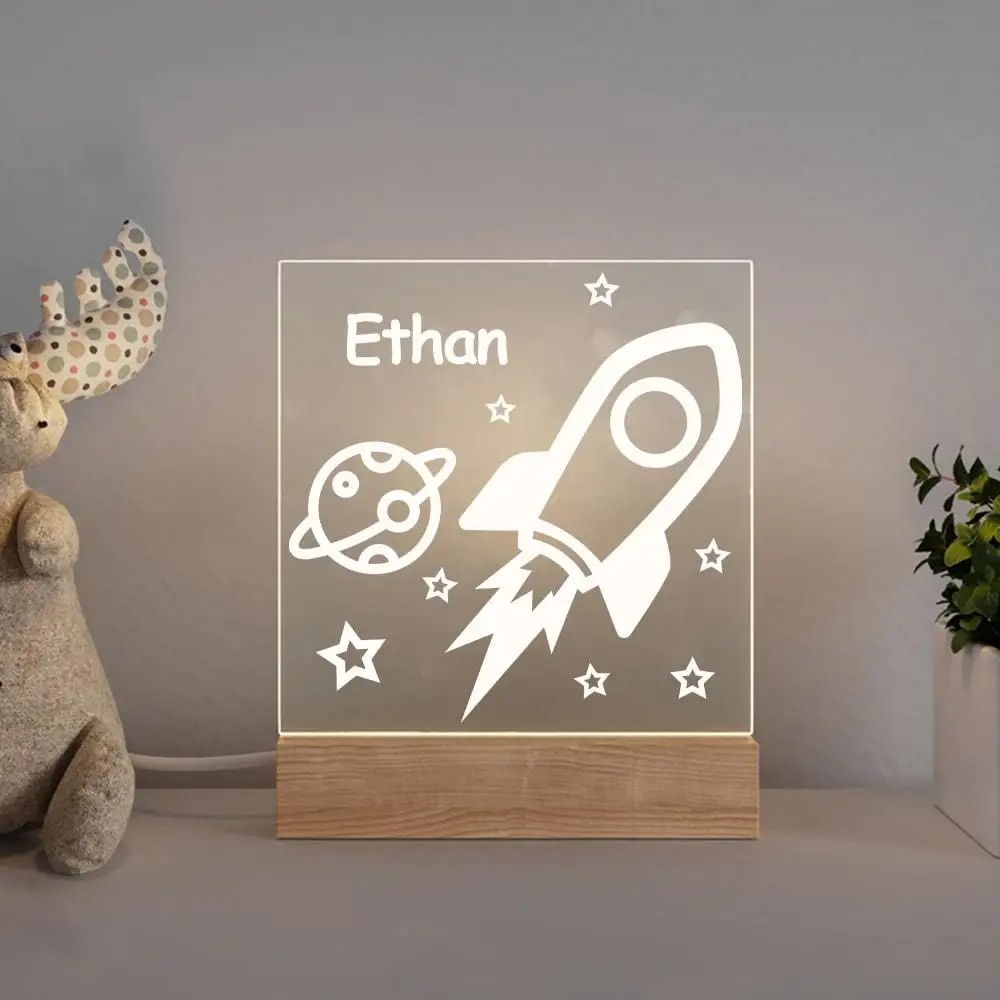 Персонализированный ночник с USB и именем на заказ 3D лампа Luminaria подарок Рождество