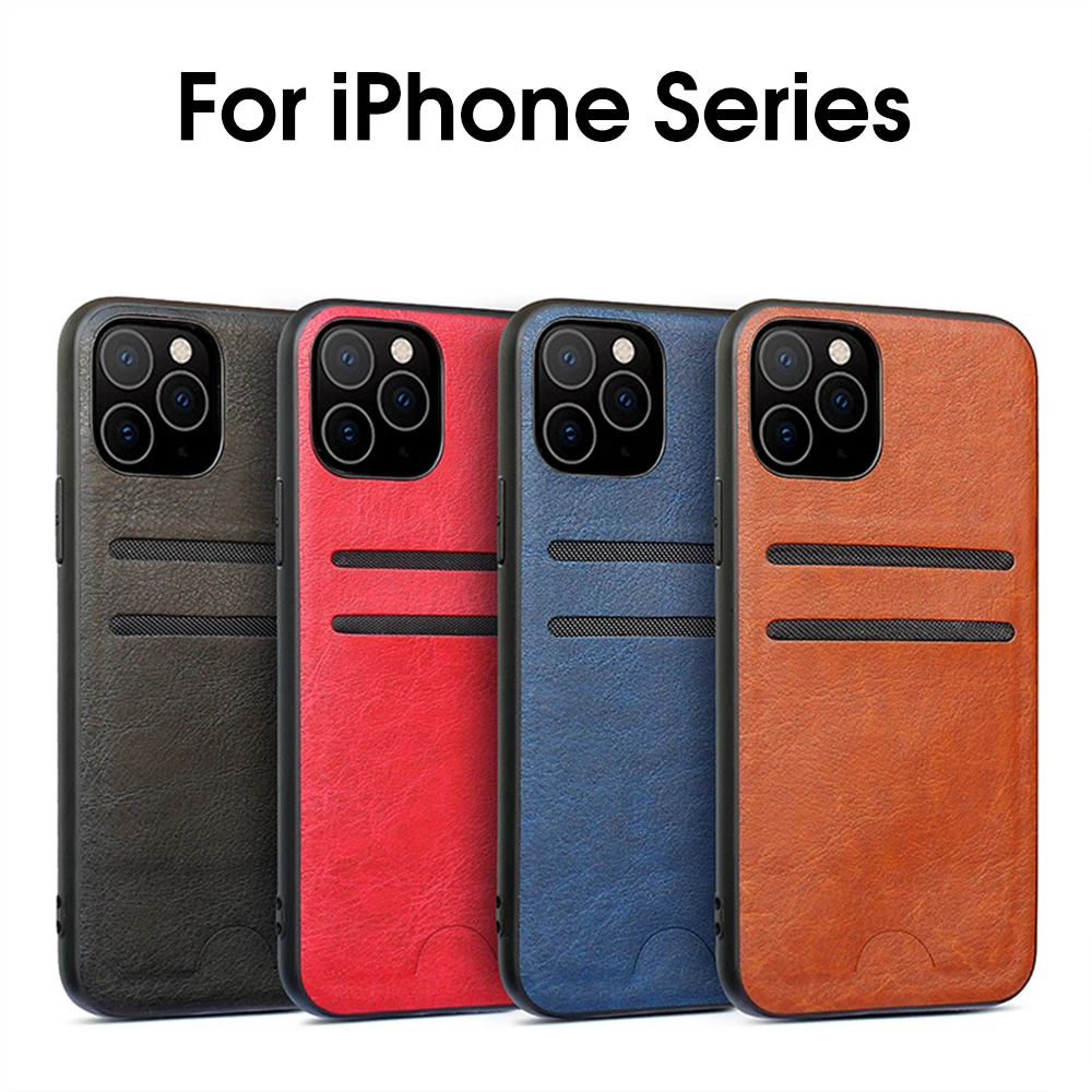 OTAO роскошный кожаный держатель для карт кошелек чехол для iPhone 11 Pro MAX XR XS X задняя крышка для iPhone 8 7 6 6s Plus Тонкий PU чехол