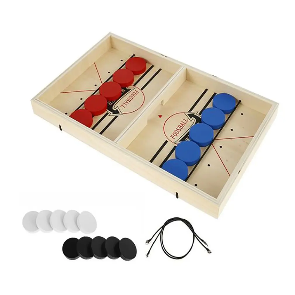 

Настольная игра для хоккея с быстрым слингом, деревянная шахматная форма для воздушного хоккея, интерактивные шахматы для родителей и дете...
