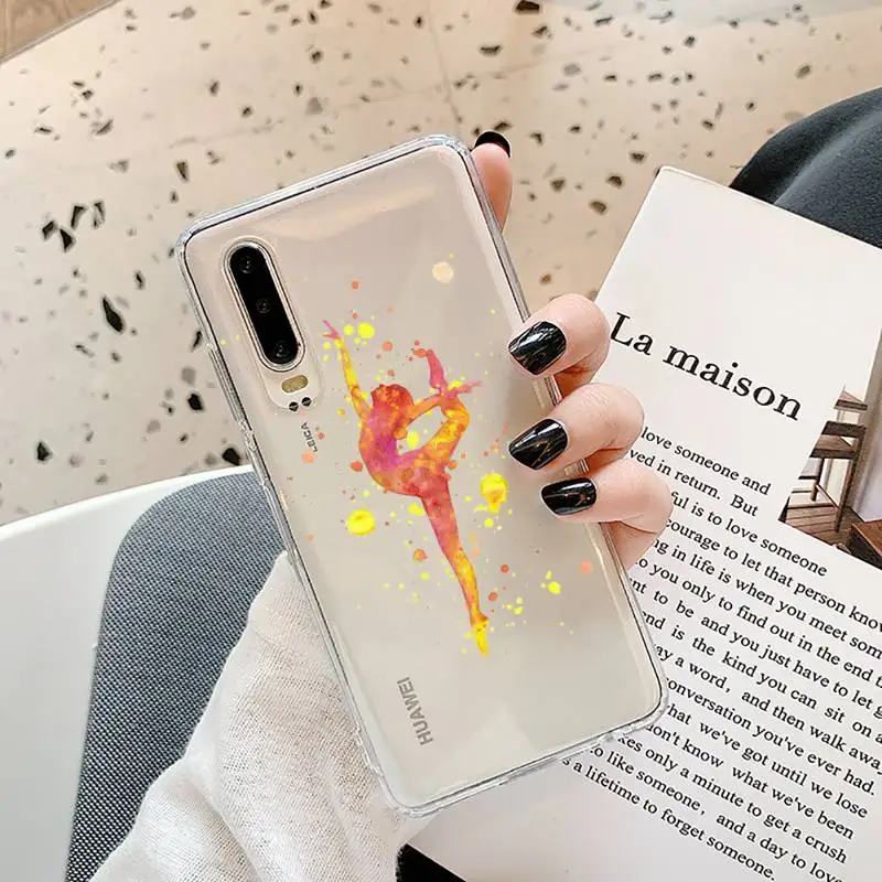 

cartoon art ballerina Phone Case Transparent for Samsung A71 S9 10 20 HUAWEI p30 40 honor 10i 8x xiaomi note 8 Pro 10t 11