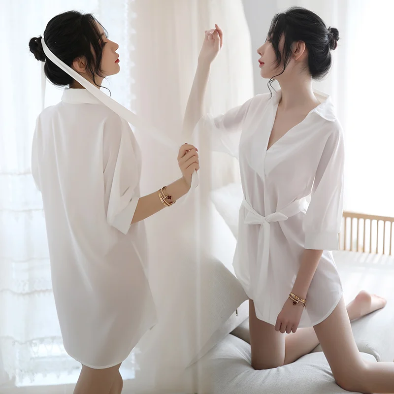 Omysky леди сексуальная ночная рубашка пижама мужская Глубокий V лосьон прозрачная