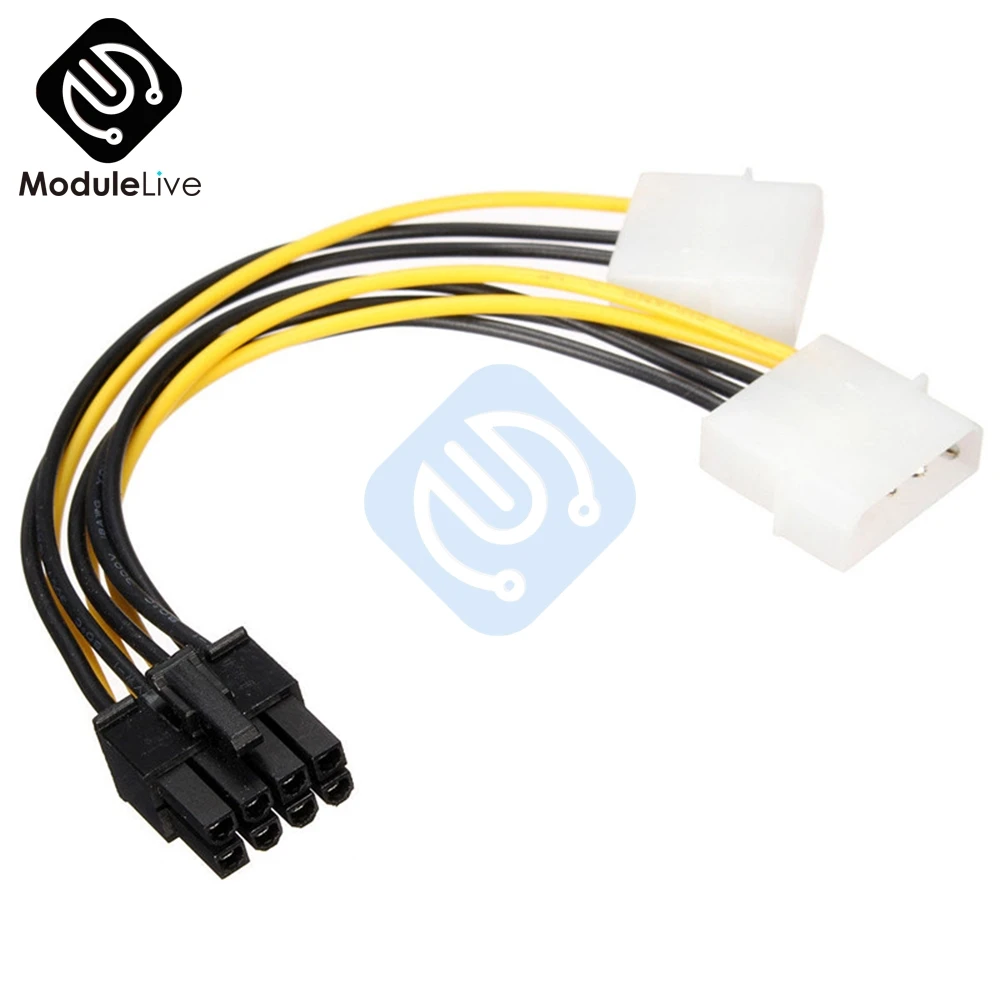 Двойной преобразователь Molex LP4 4 Pin к 8 PCI E Express адаптер кабель питания провод
