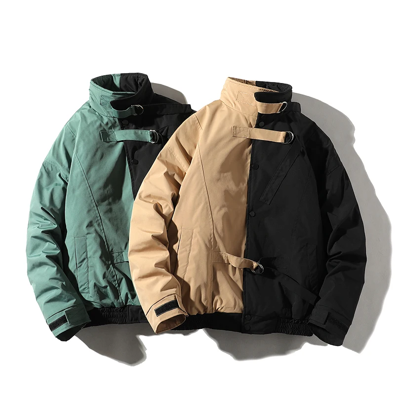 

Men's Winter Jacket Color Matching Cotton Jacket Casual Loose Warmth Plus Velvet Thick Men's Jacket Fashion Trend Jacket