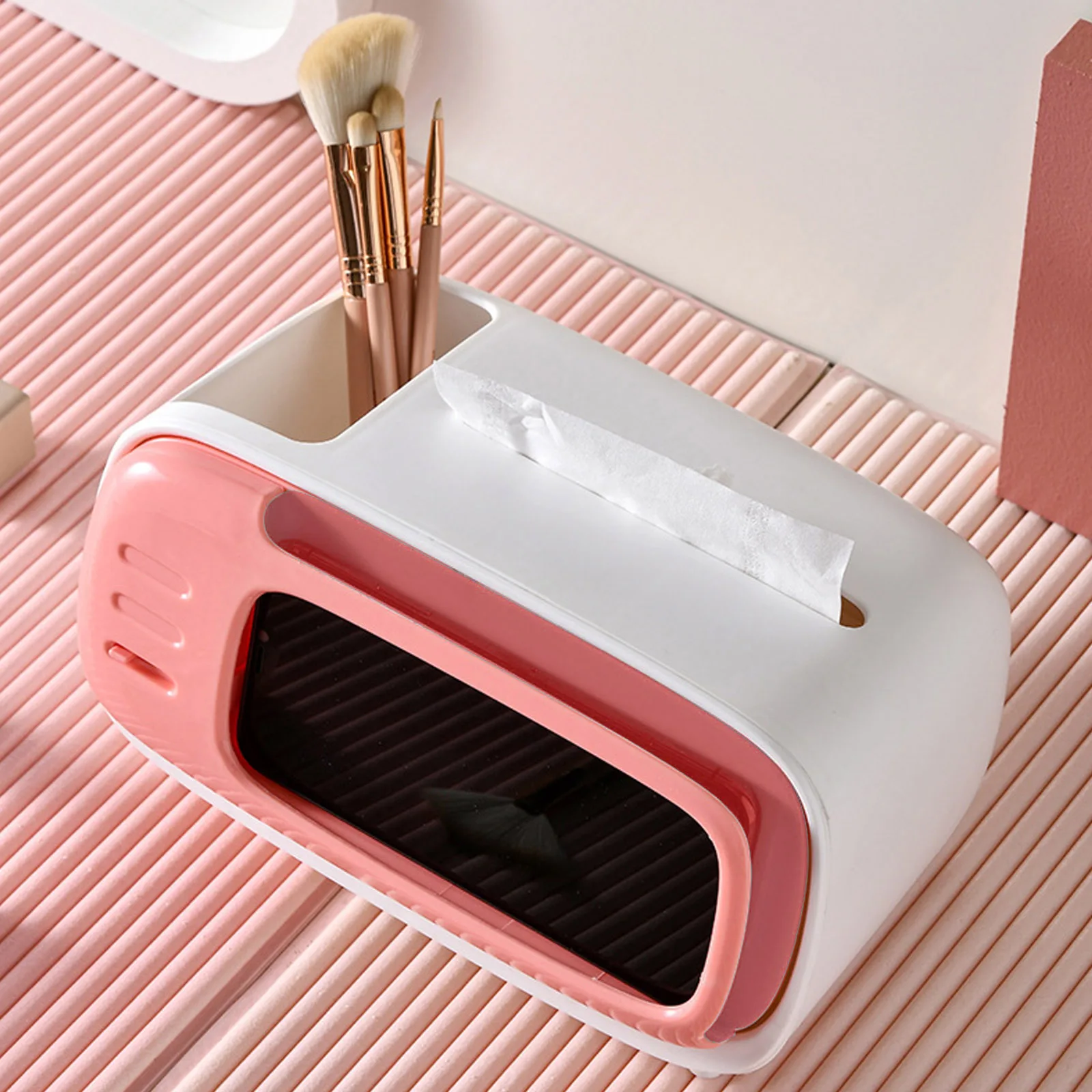 

Креативная коробка для салфеток, форма, Настольная отделка для телевизора, с держателем для хранения, 2 в 1, многофункциональный органайзер д...