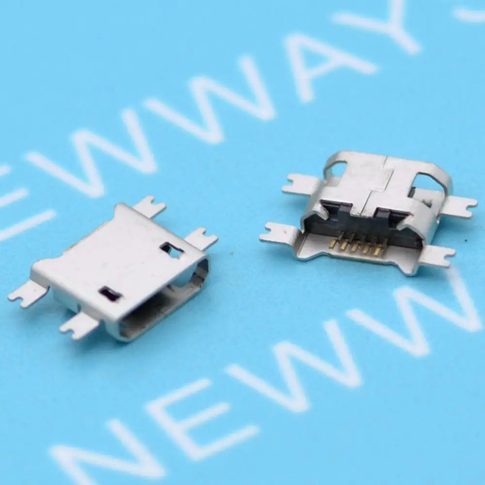 50 шт. разъем Micro Usb 5Pin 1 17 мм тяжелая пластина типа B без бокового разъема для
