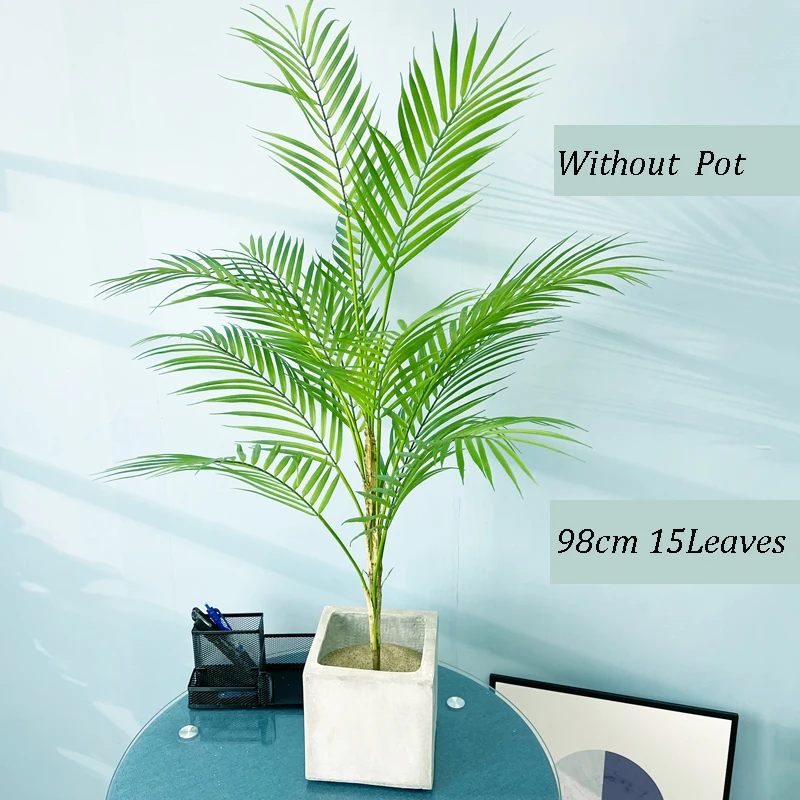 125cm 13heads large artificial palm tree tropical plants fake palm leaves plastic monstera branch for home wedding party decor free global shipping