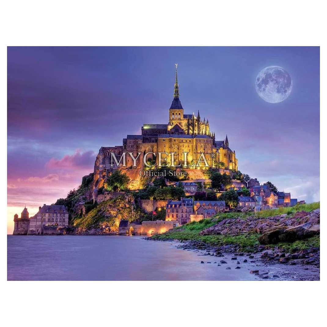 Mont Saint Michel полный 5D DIY Алмазная Картина Пейзаж вышивка крестиком Стразы мозаика