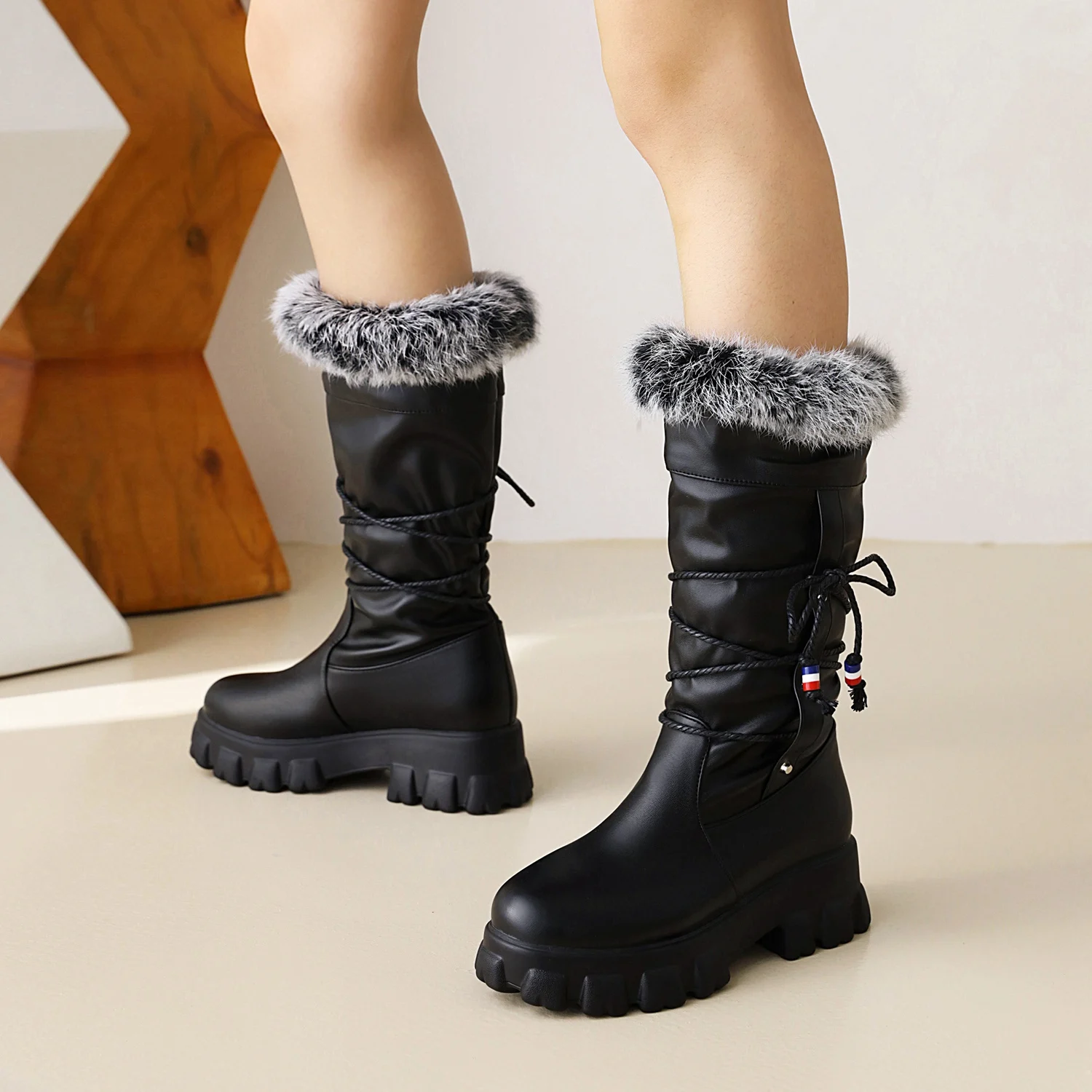 

2021 Winter Ladies High Boots Brand Designer Women's Boots Thick-soled Comfortable Casual Boots Outdoor Non-slip Warm Snow Boots