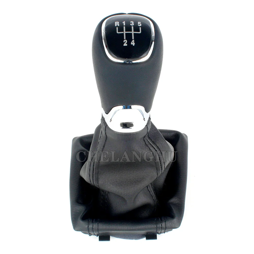 

Для Skoda Octavia A7 MK3 2014 2015 2016 2017 2018 2019 хромированная и кожаная ручка переключения передач автомобиля, рычаг переключения передач, чехол для багажника, аксессуары