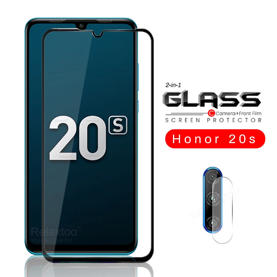 Защитное стекло закаленное для камеры honor 20 s 2 в 1 защитная пленка экрана s20 6 15