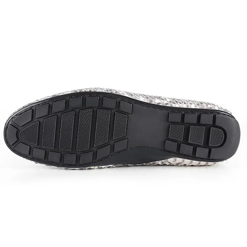 

Luxury Brand Original Python Skin Loafers Men's Comfort Driving Shoes Gentleman Smoking Flats Slip On Snakeskin Leather Wedding