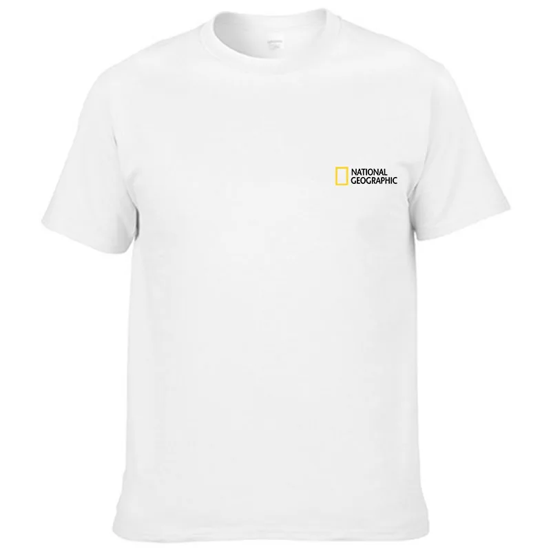 

2021 New National Geographic magazine men's 100% cotton T-shirt for Harajuku style color small print peripheral men clothes tops