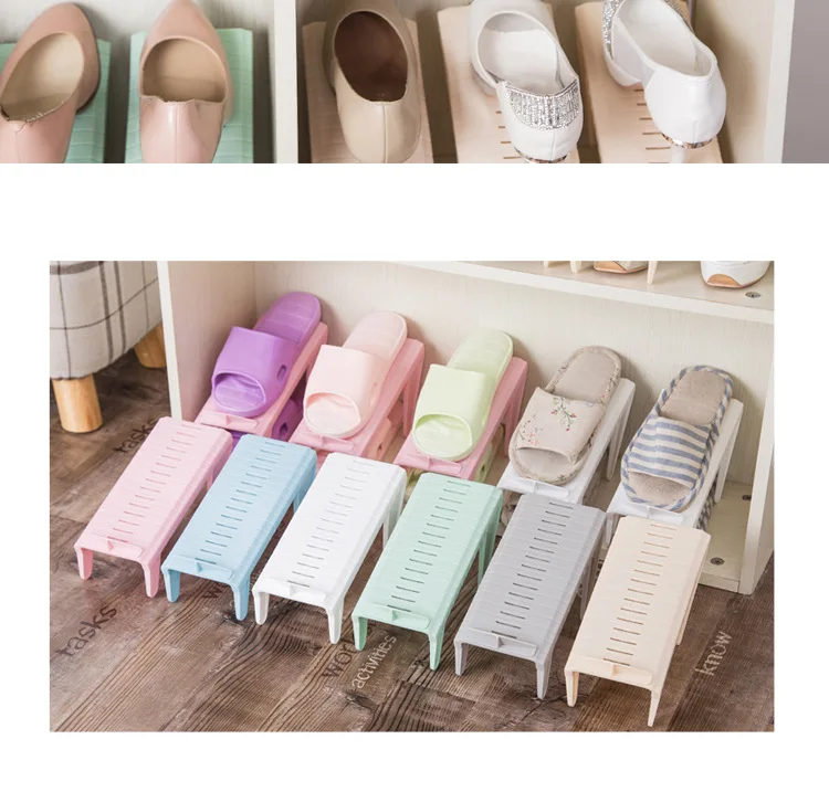Скандинавская цветная цельная полка для обуви Регулируемая хранения экономит двойное пространство