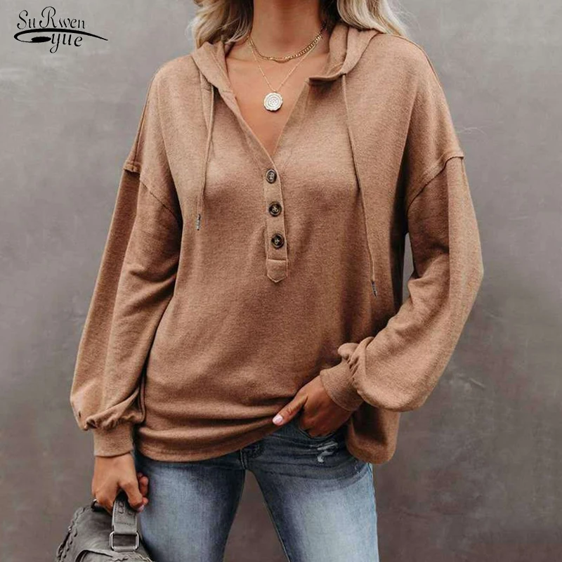 

2022 Spring Women Hooded Sweatshirts S-5XL Oversized Hoodie Autumn and Winter Casual Tops Loose Solid Hoodies Sweater 17966