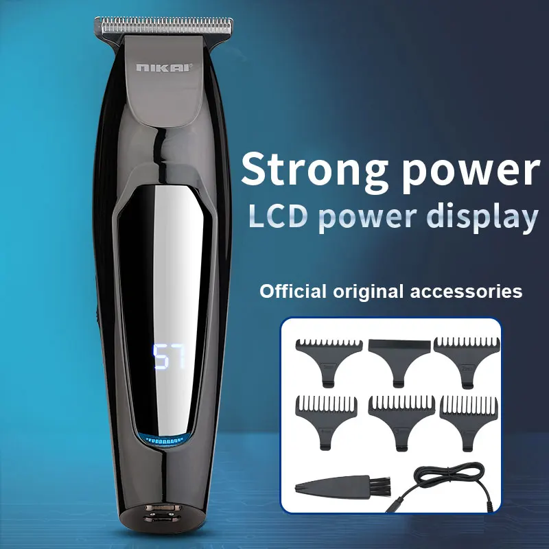 

NK-1879 Electric USB Charging Hair Clipper LCD Diaplay Sharp Fast Hair Clipper With 5 Limit Combs Hair Trimmer