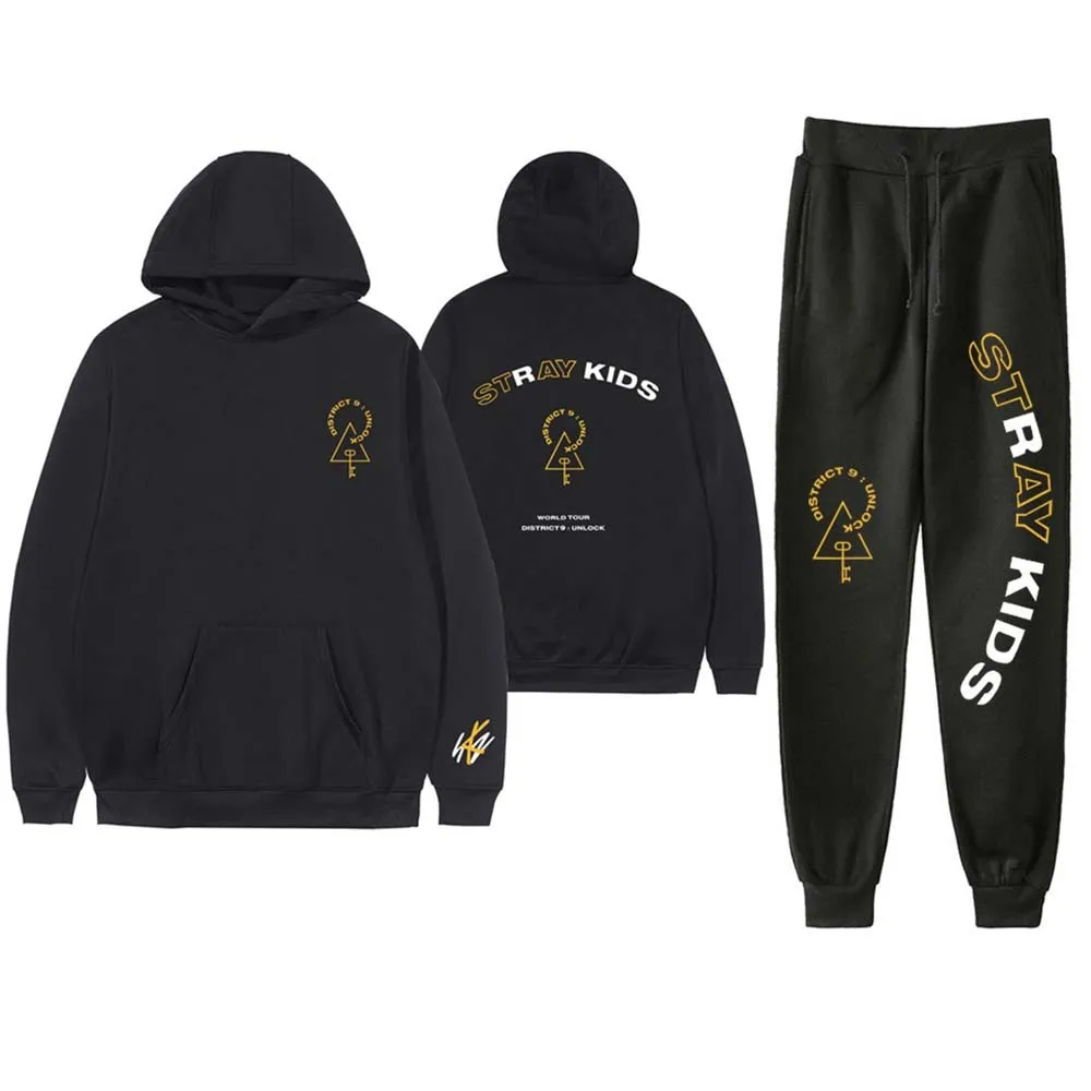 Детский спортивный костюм из двух предметов StrayKids с капюшоном и брюками в стиле