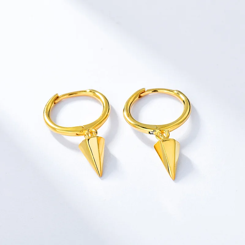 

GREEN PURPLE Hoop Earrings S925 Sterling Silver Plated 18K Gold Simple Pendant For Fashion Girl Fine Jewelry Gift