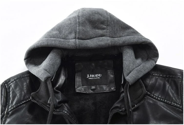 Куртка мужская из искусственной кожи на искусственном меху размеры до 3XL|Куртки