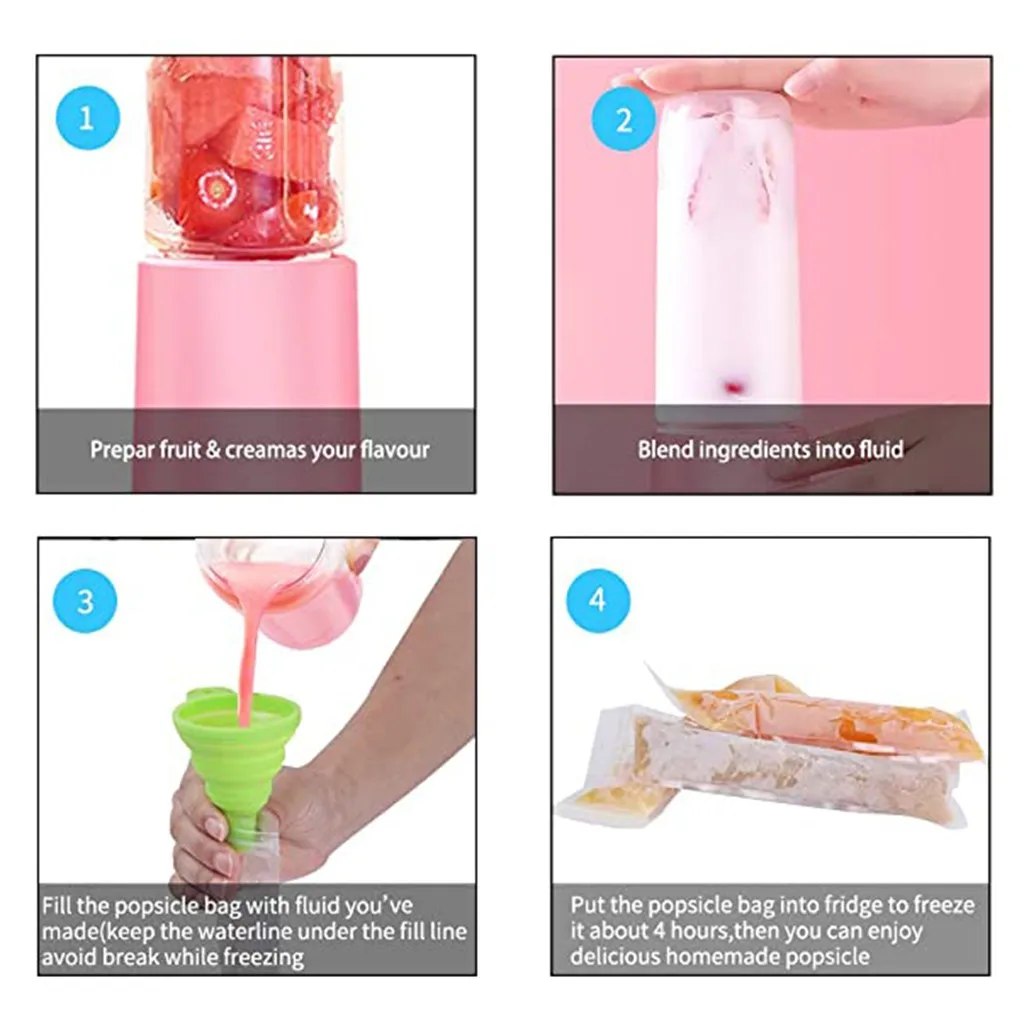 

100pcs Ice Mold One Time Diy Rectangle Popsicle Making Mold Bag Transparent Zipper Bag And Funne Ice Cream Tools Hot Sale @45