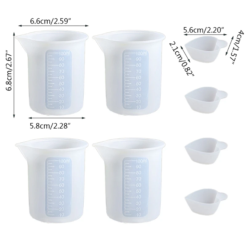 

8Pcs Silicone Measuring Mixing Cup Resin Glue Tools Set Epoxy DIY Craft Tool Kit