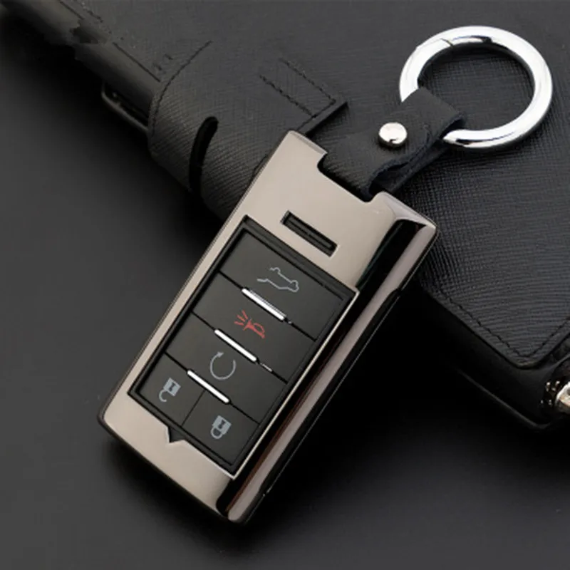 

Alloy Car Key Cover For Cadillac Escalade SRX XTS ATSL SLS CTS STS ATS BLS Smart Keyless Entry Remote Fob Case Keychain Bag