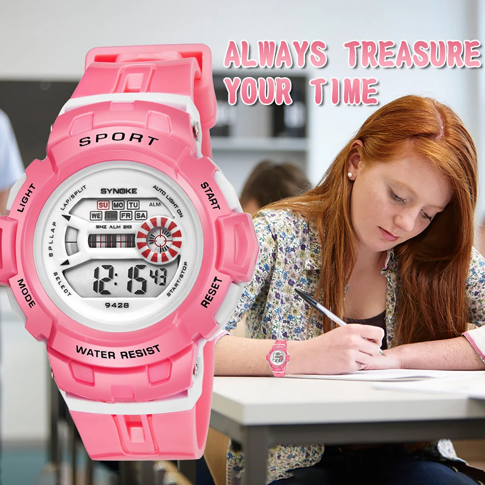 Светодиодные цифровые наручные часы для детей мальчиков и девочек унисекс