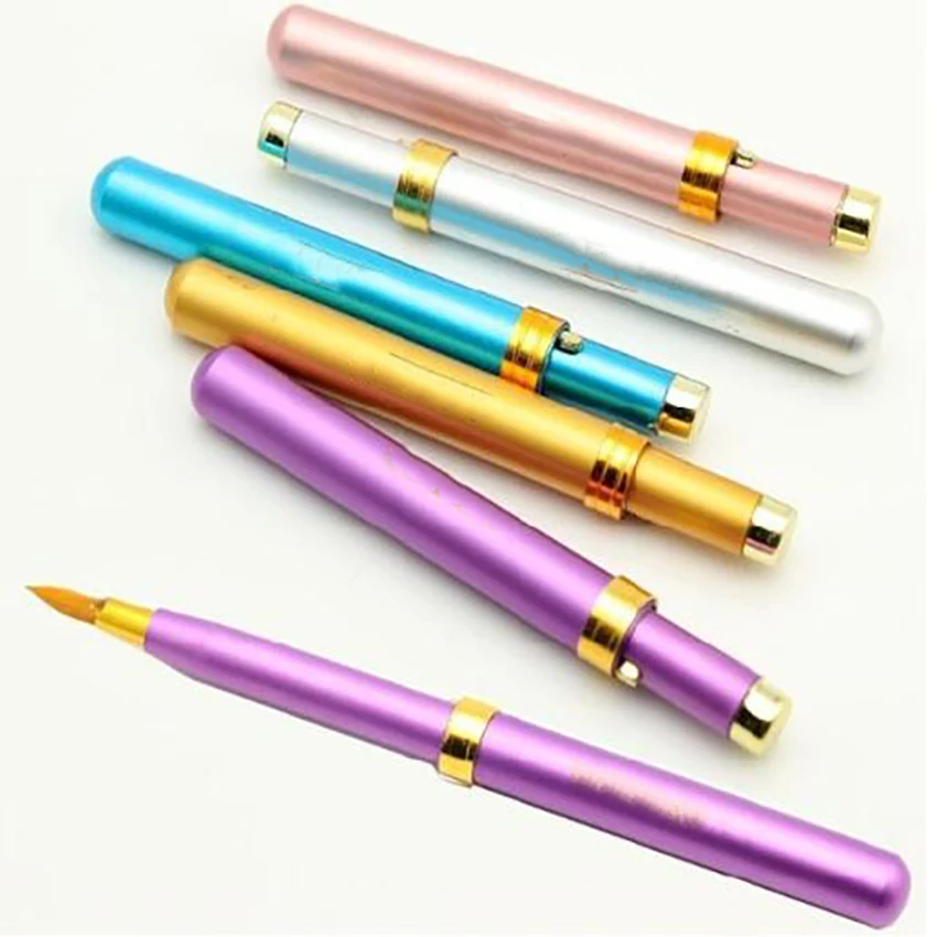 

Портативная Кисть для макияжа губ, выдвижная металлическая ручка, блеск для губ, кисть для блеска для губ с защитной крышкой, Профессиональн...