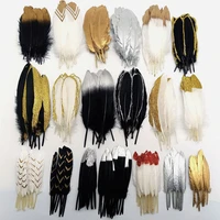 10 500pcs gold turkey goose duck pheasant feathers plumes diy table centerpieces home wedding decoration handicraft accessories