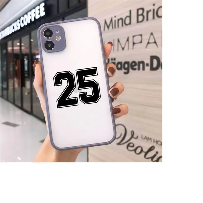 

Football Lucky number And letter Phone Cases matte transparent For iphone 7 8 11 12 plus mini x xs xr pro max cover