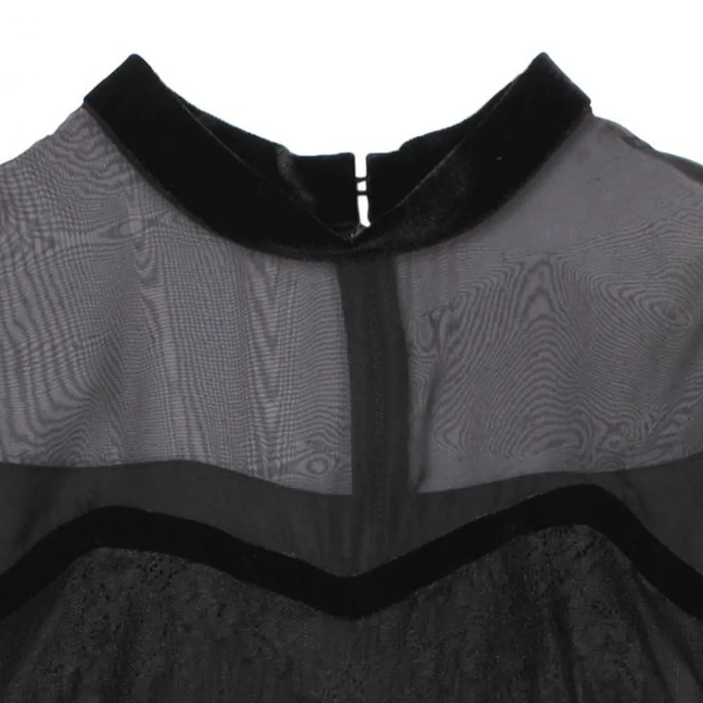 

Fashion Lace Patchwork Maxi Dress Spring Casual Elegant Office Ladies Korean Japanese Women Long Dresses Female Vestidos Black