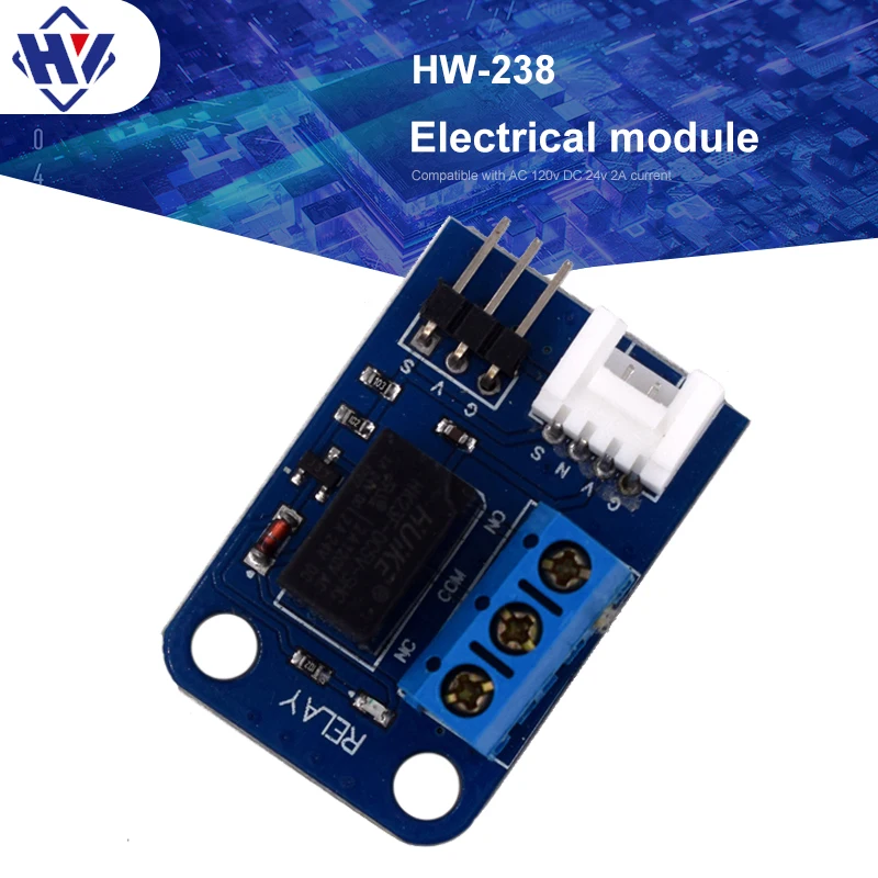 

Single Channel Relay Module Compatible with AC 120V DC 24V 2A Current 1-channel Relay Module Smart Electronics Board with 3 Pin