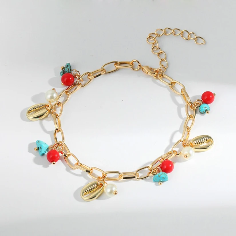bracelet Lohri кристалл натуральный камень стекло браслет из бисера натуральный настоящий четырехлистный клевер талисманы браслет подарок на удачу браслеты для женщин - Окраска металла: bracelet
