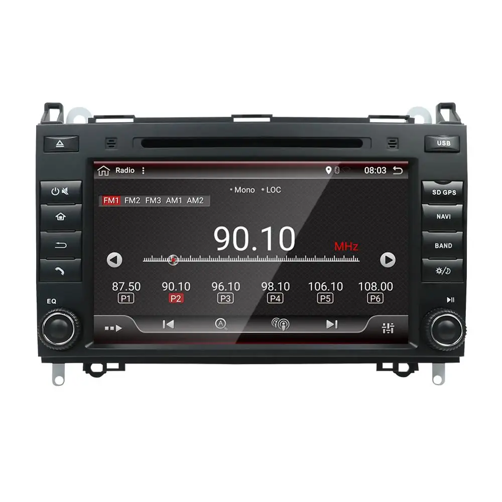 2 Din 8&quot Android 10.0 Car Multimedia For Benz B200 PX6 Radio 4+64GB Audio Stereo 8 Core 1024*600 with Button | Автомобили и