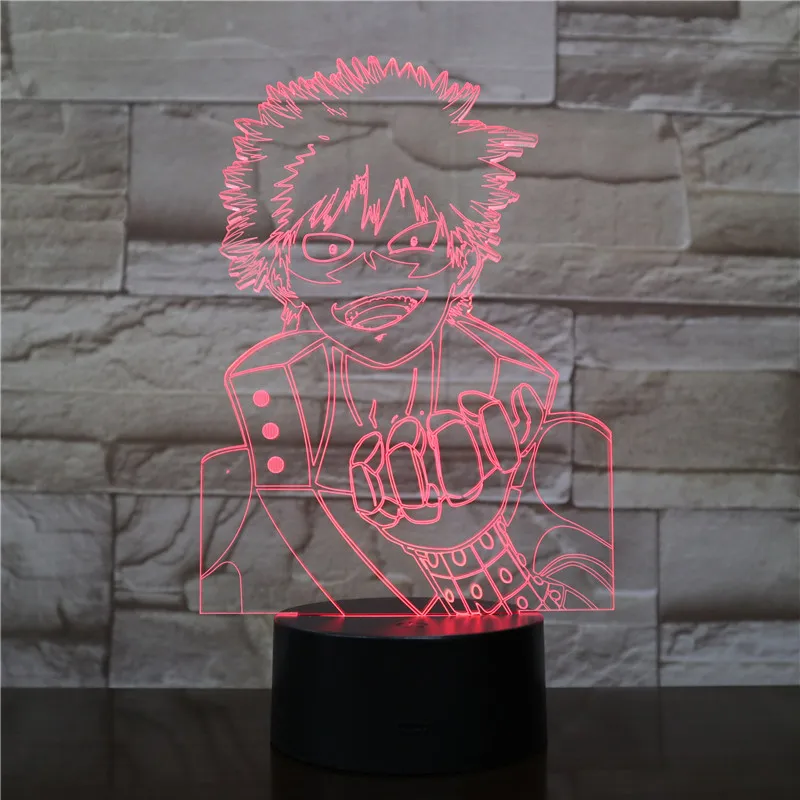 My Hero academic Katsuki Bakugo Рисунок 16 цветов меняющийся стол 3d лампа подарок детям Декор