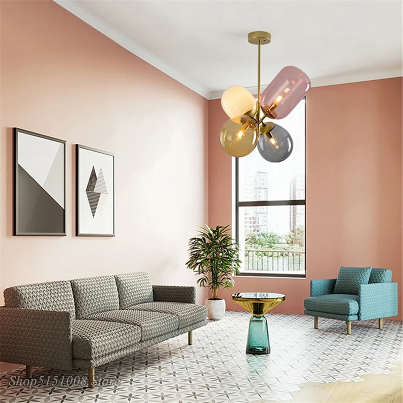 

Modern Colorful Bubble Glass LED Pendant Lights Lovely Pendant lamp Bedroom Dining Room Hanging Lamps Lighting Luminaire decor