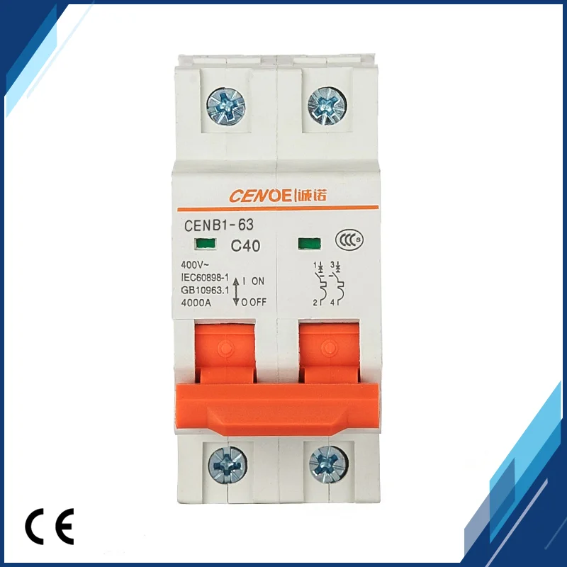 Высококачественный автоматический выключатель 2P MCB переменный ток 415 В 63 а 50 А 40 32