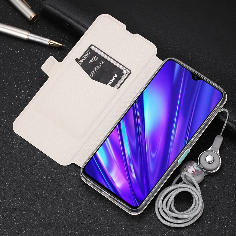 Кожаный чехол с откидной крышкой и Рисунком бабочки цветка башни для Realme C1 XT X2 Lite Q Realme 2 3 5 Pro OPPO K3 K1 R15 NEO с ремешком