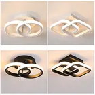 Светодиодная люстра черно-белая, современный потолочный светильник для спальни, гостиной, столовой, кухни, домашнее освещение