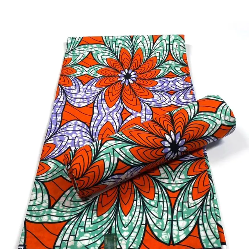 Ткань с африканскими восковыми принтами 6 ярдов настоящий мягкий 100% хлопок