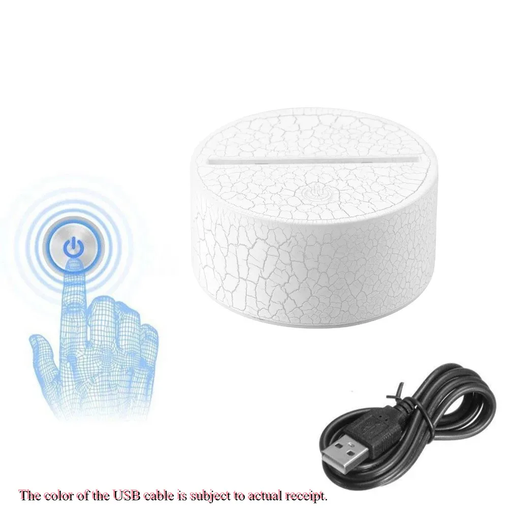 

New 3D Colorful Night Light Cracked Base Lamp Holder Creative Christmas Gift 3D Night Light Acrylic Base