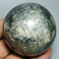 natural black moonstones sphere crystal therapy