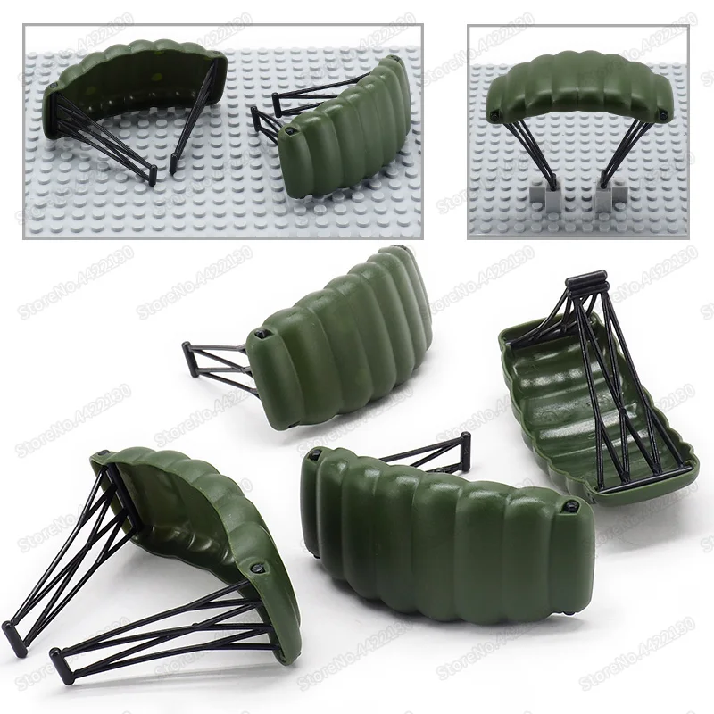 Военный парашютный строительный блок армейский солдат оборудование Moc WW2
