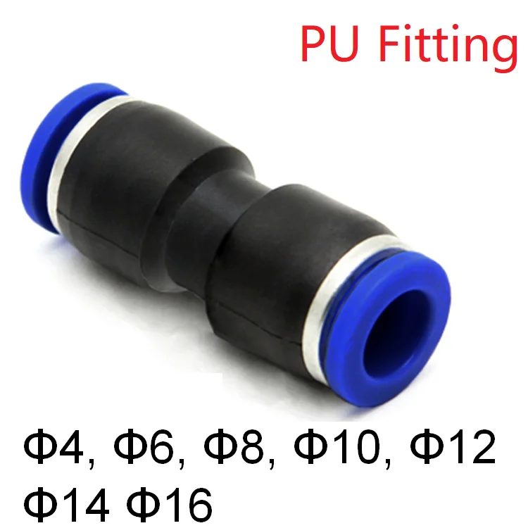 

5Pcs Air Pneumatic Tube Fitting OD 4 6 8 10 12 14 16 mm Straight One Touch PU Plastic Quick Connector Push In Pipe Hose