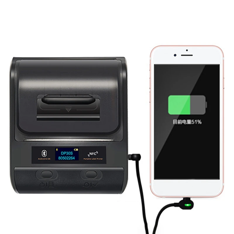 80 мм Термопринтер для этикеток Bluetooth принтер смарт штрих кодов или QR Android и